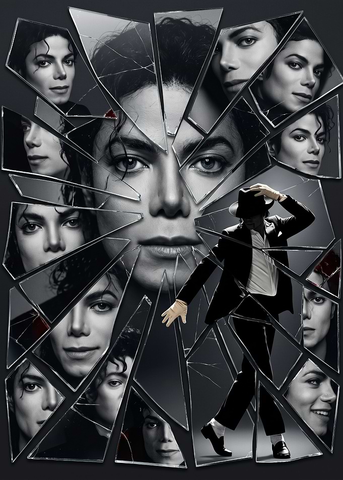 Michael Jackson Shattered Mirror Portrait