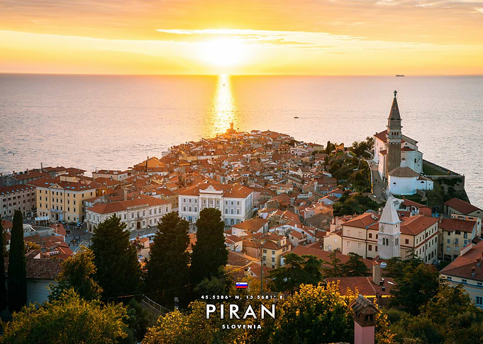 Sunset over Piran, Slovenia