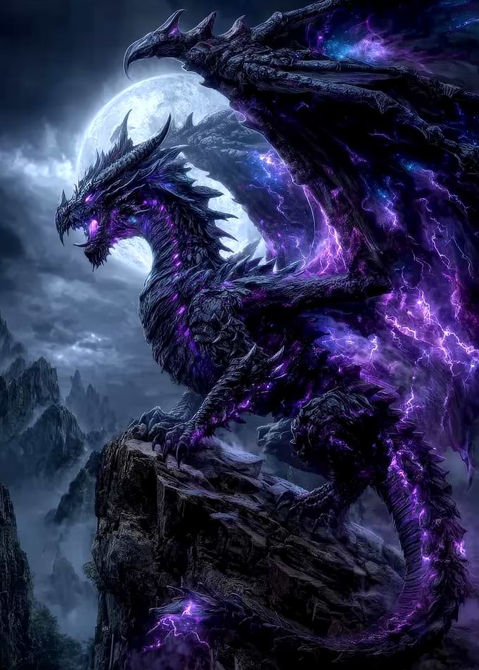 Majestic Purple Lightning Dragon