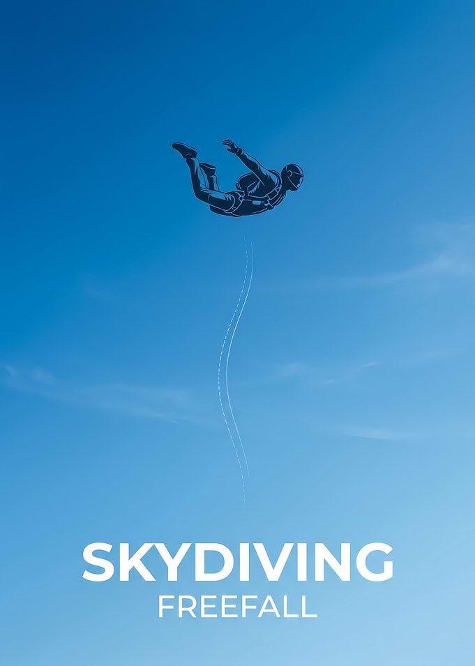 Skydiving Freefall Minimalist Poster