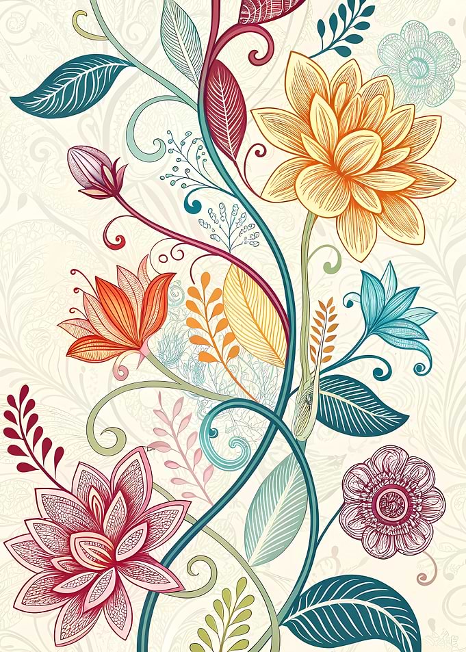 Elegant Floral Botanical Illustration