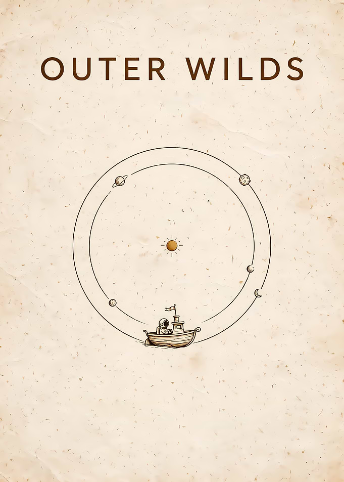 Outer Wilds Minimalist Solar System Poster