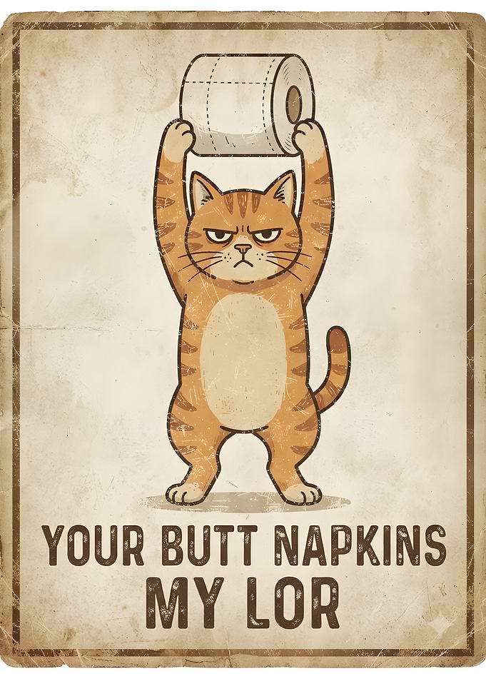 Funny Grumpy Cat Toilet Paper Poster