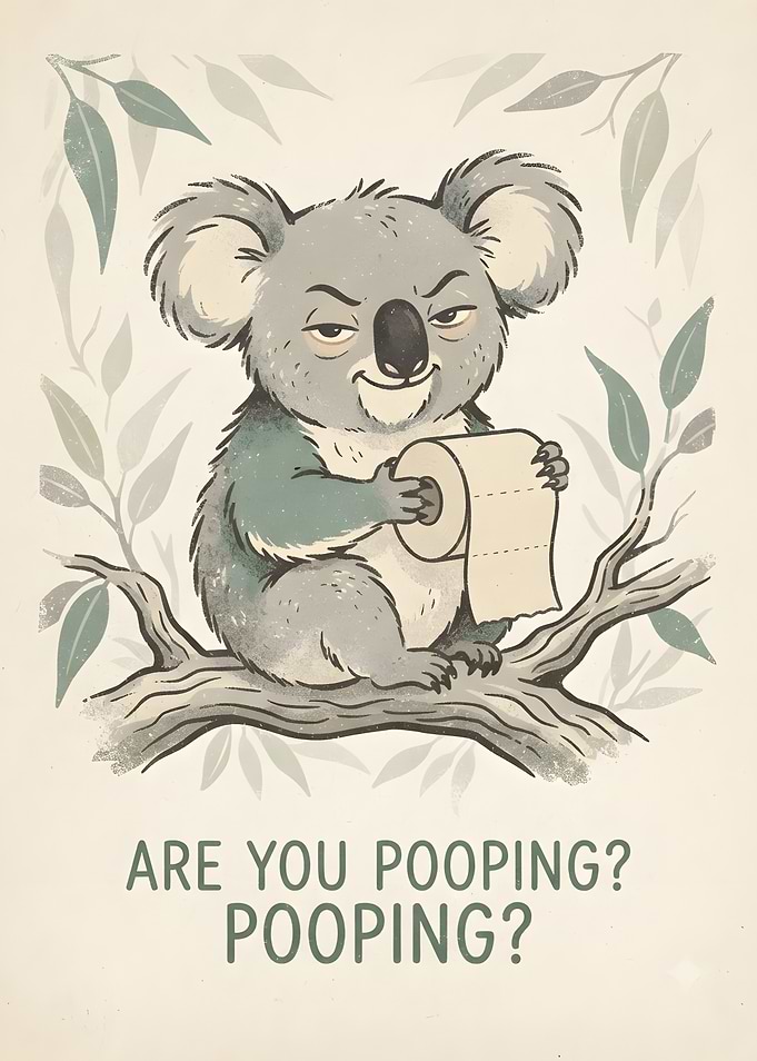 Funny Koala Toilet Paper Poster