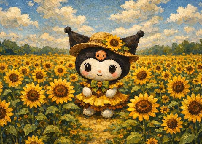 Kuromi in a Sunflower Field