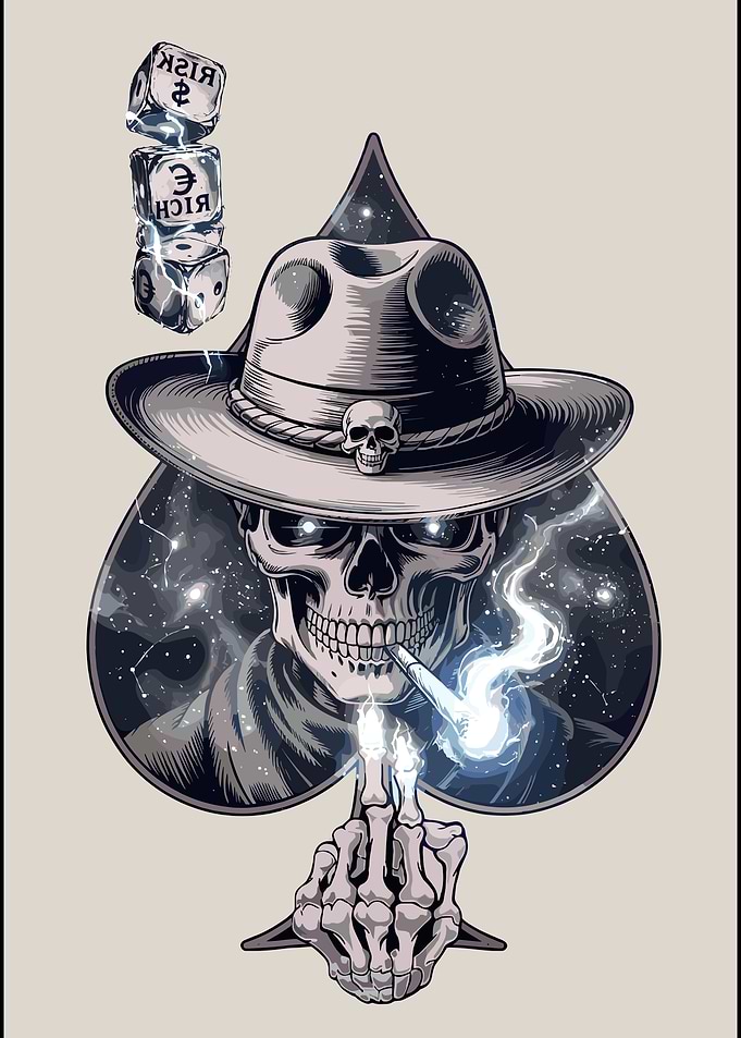 Cosmic Skull Ace of Spades