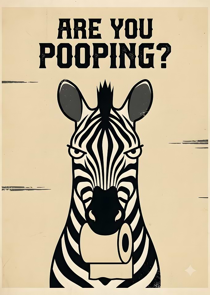 Funny Zebra Bathroom Wall Art