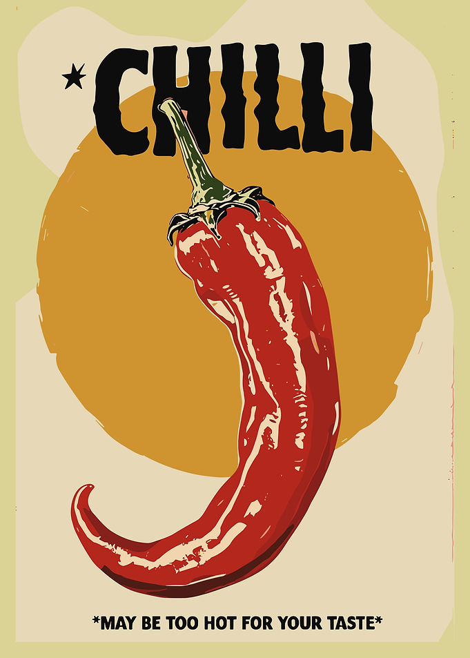 Vintage Style Chilli Pepper Poster