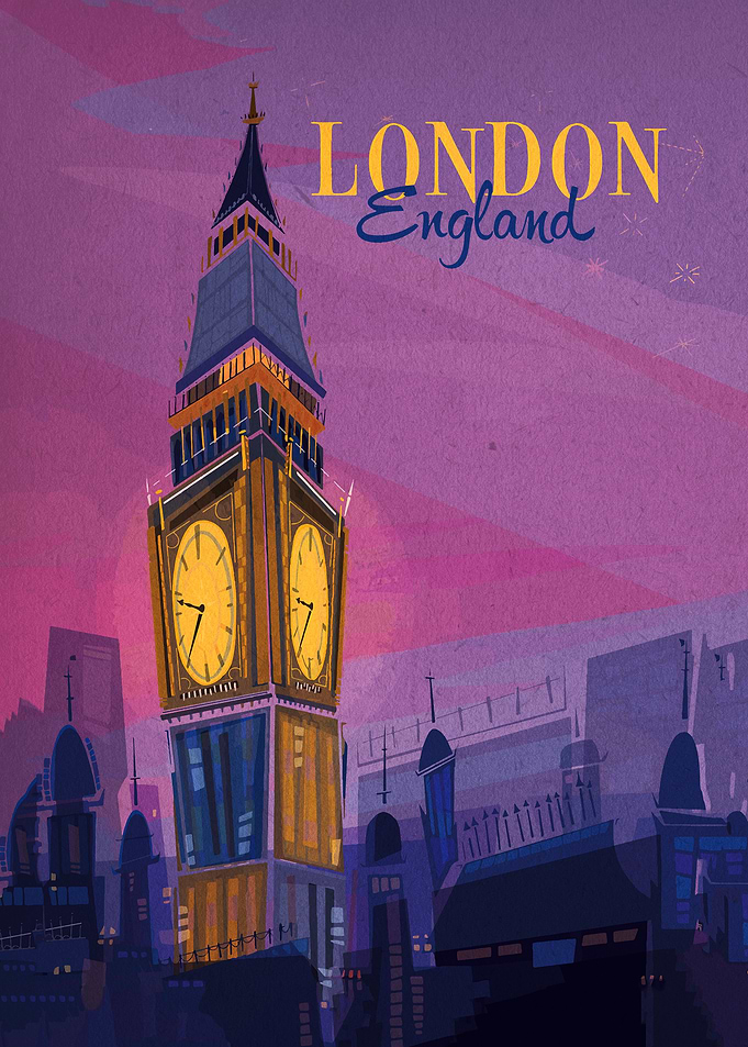 London Big Ben Travel Poster