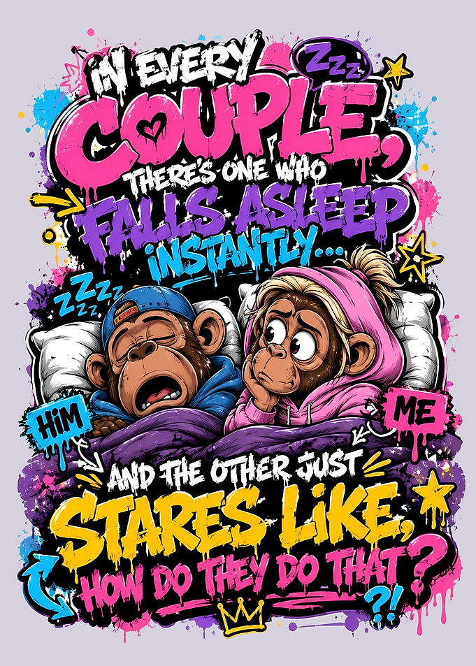 Funny Monkey Couple Sleeping Graffiti Art