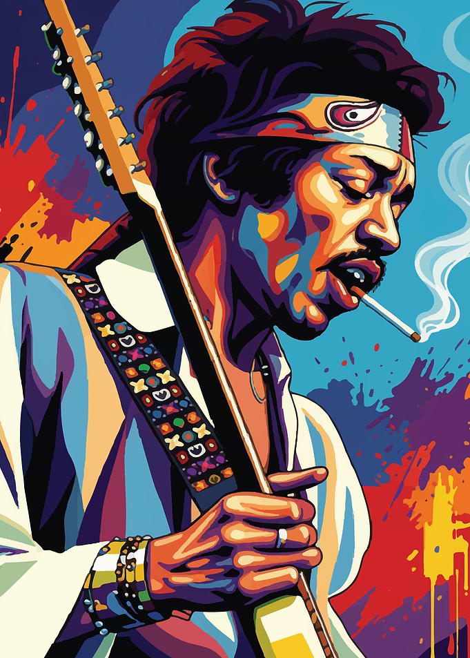 Jimi Hendrix Pop Art Portrait