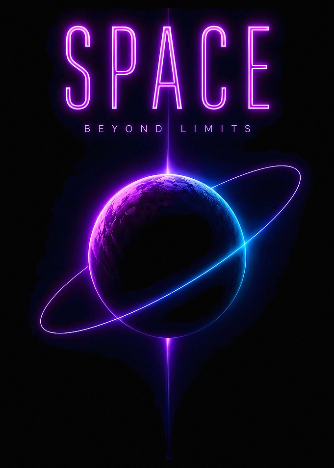 Neon Space Beyond Limits Poster