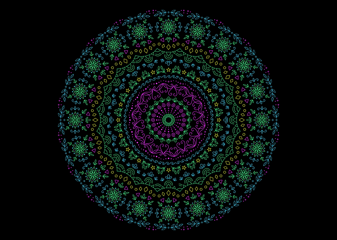 Neon Mandala Pattern