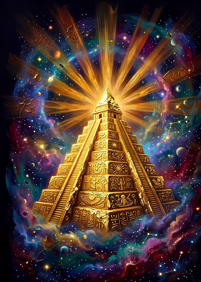 Golden Pyramid in Cosmic Space