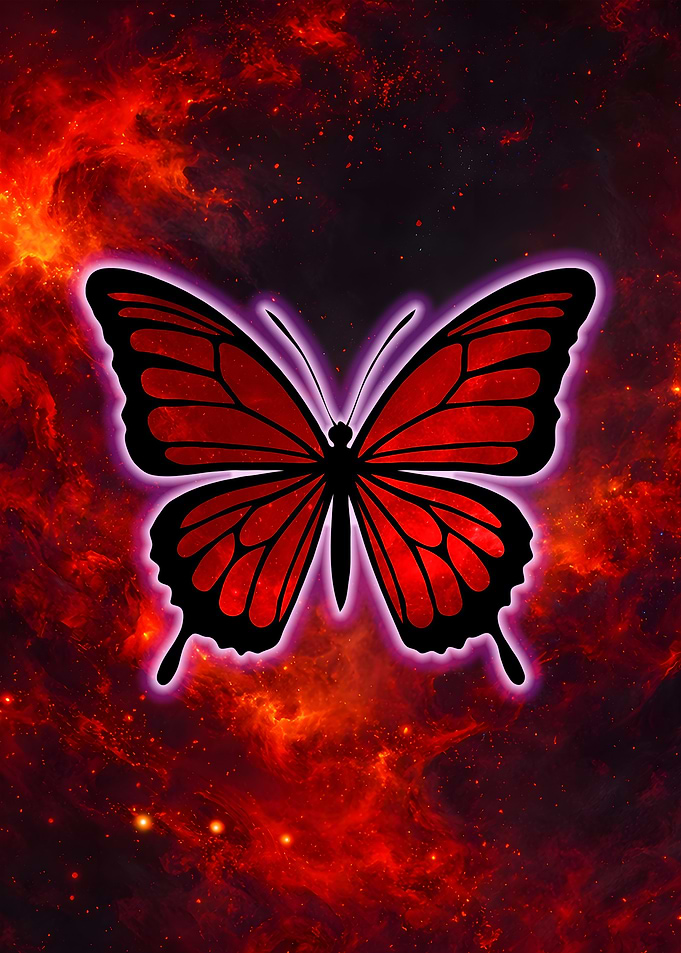 Red Cosmic Butterfly