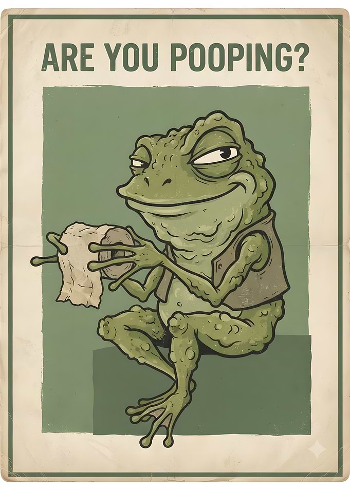 Funny Frog Toilet Paper Poster