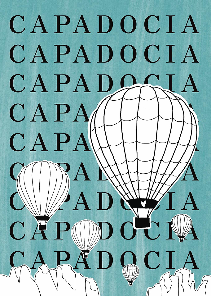 Cappadocia Hot Air Balloon Travel Poster