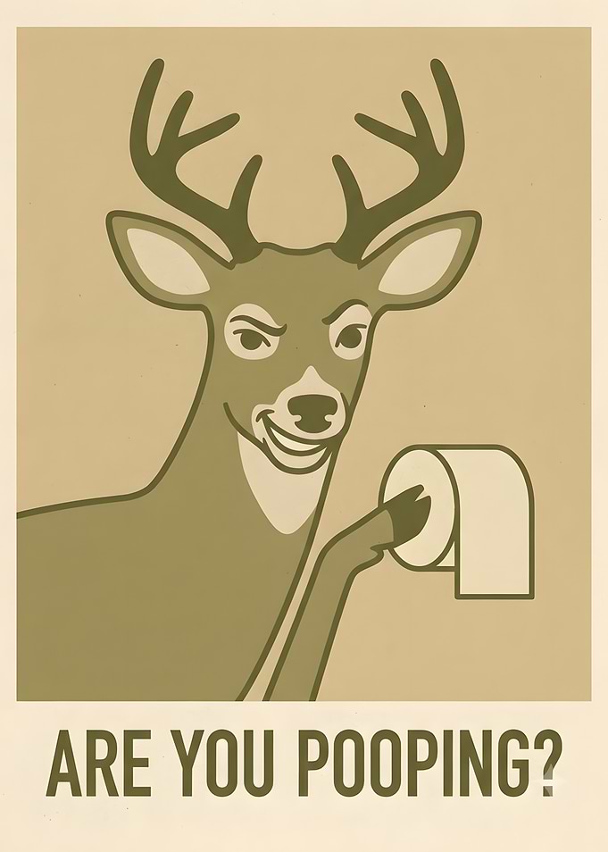 Funny Deer Toilet Paper Poster