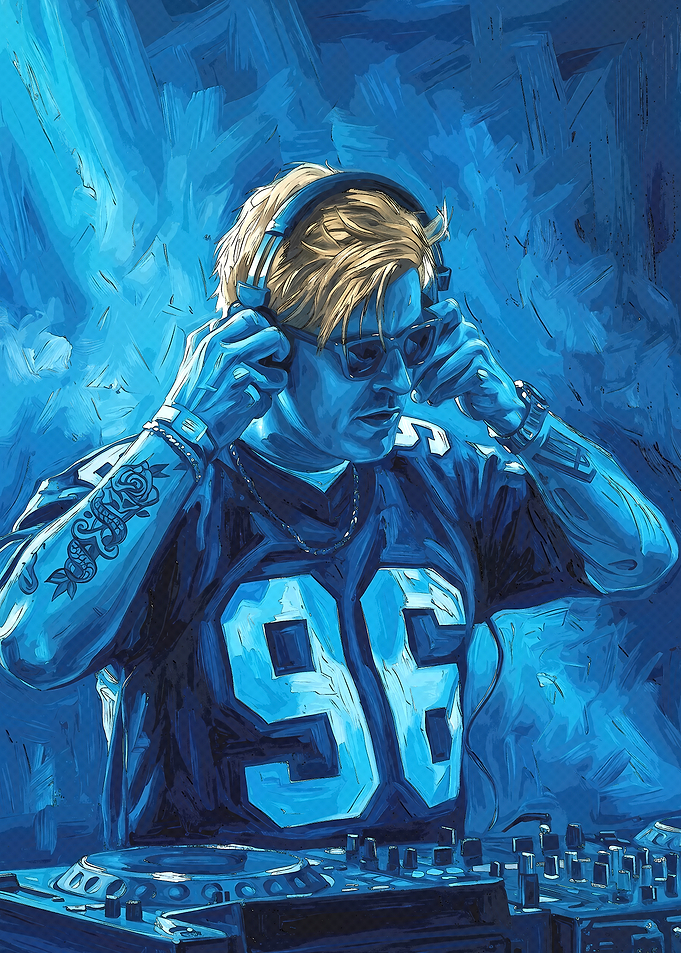 Blue DJ Performing Music