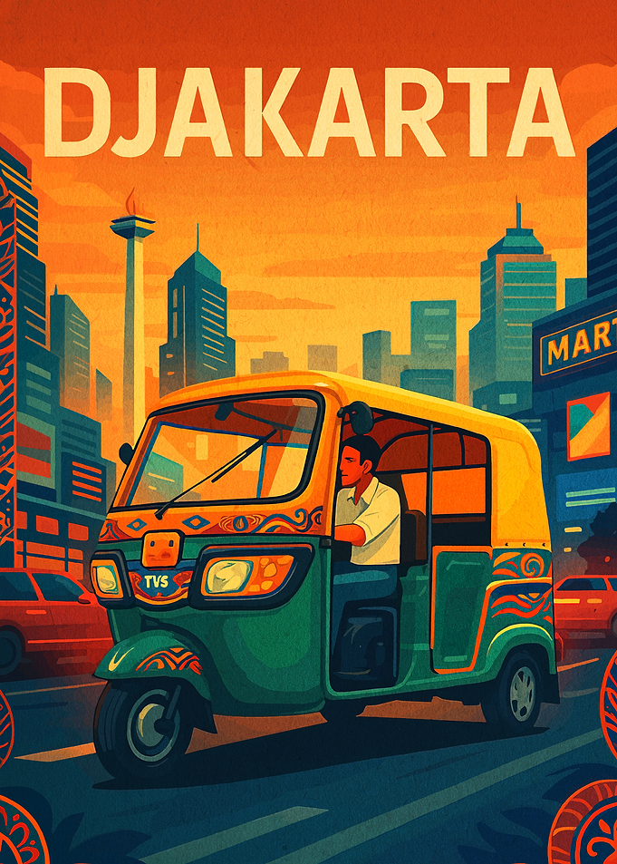 Vintage Jakarta Travel Poster