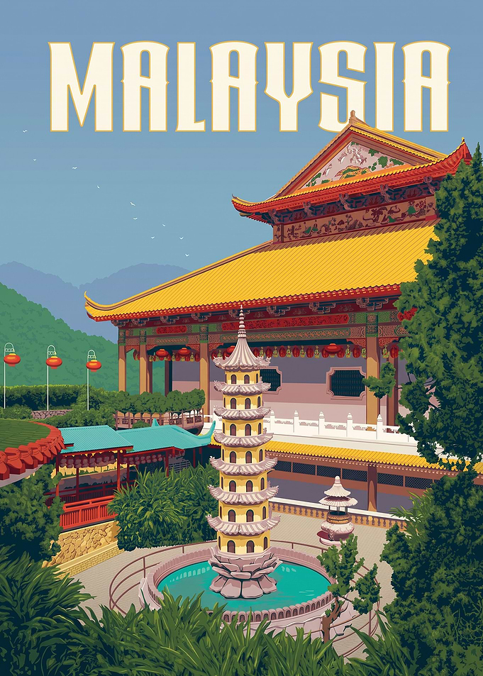 Vintage Malaysia Travel Poster
