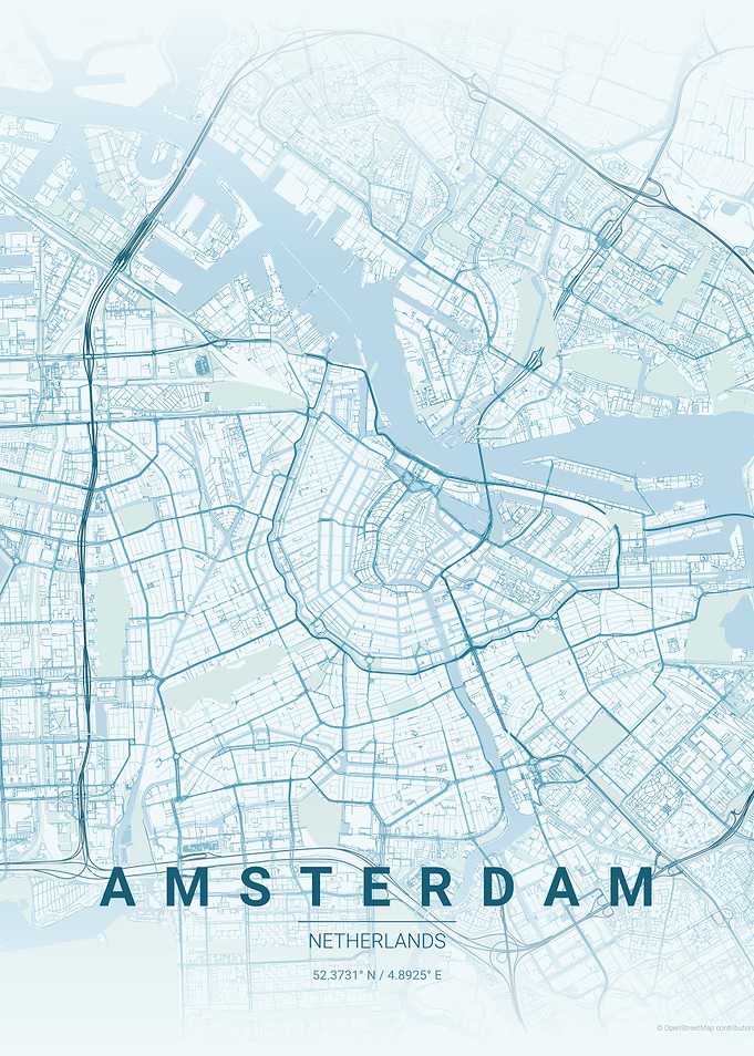 Amsterdam City Map Poster