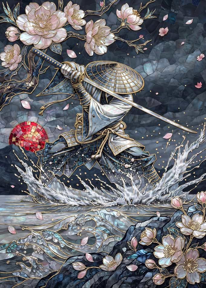 Samurai Warrior in Mother of Pearl
