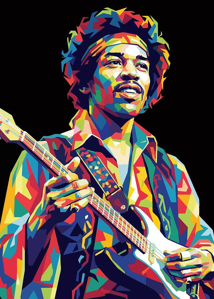 Jimi Hendrix WPAP Pop Art Portrait