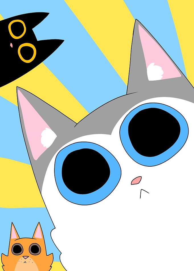 Cute Cartoon Cats Illustration