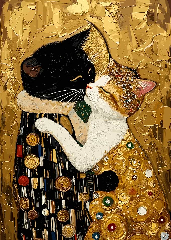 Cats in the Style of Klimt