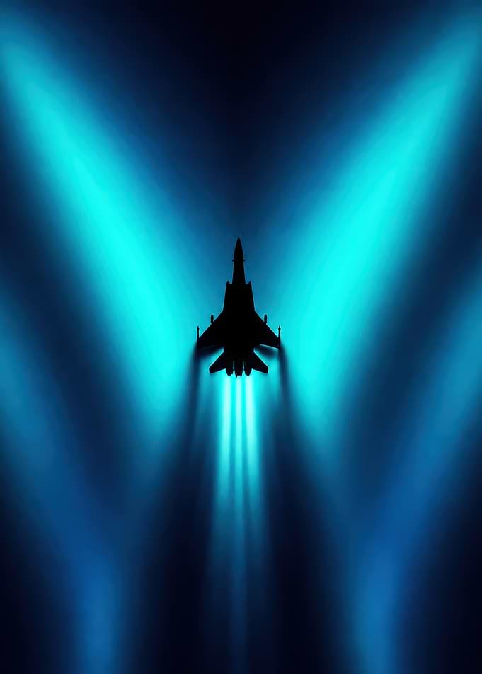 Silhouette of a Fighter Jet