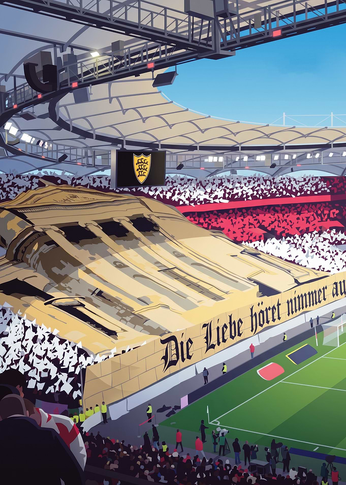 Stuttgart Football Stadium Tifo Display