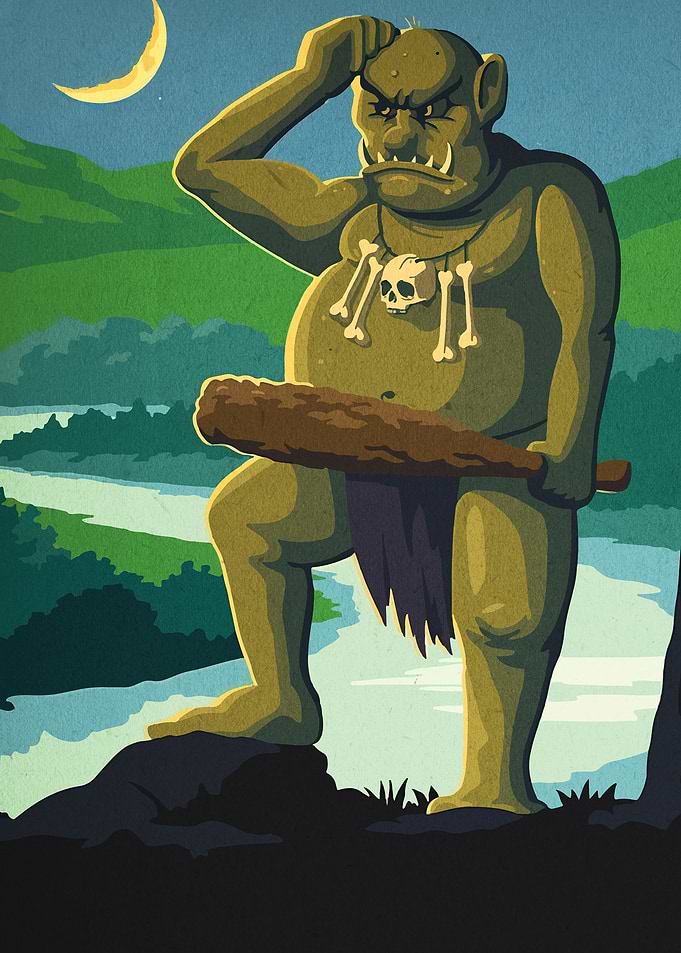 Confused Green Orc with Club
