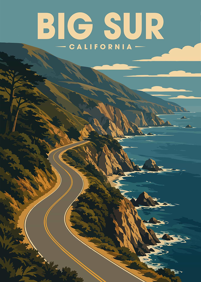 Big Sur California Travel Poster