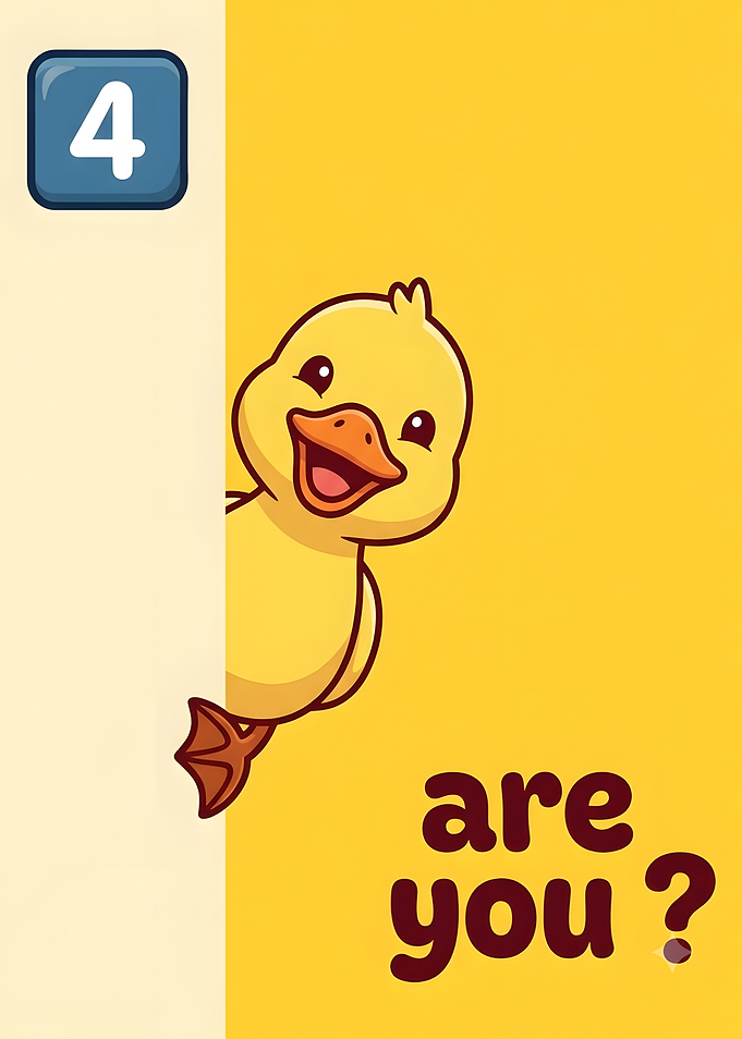 Cute Duckling Peeking Card
