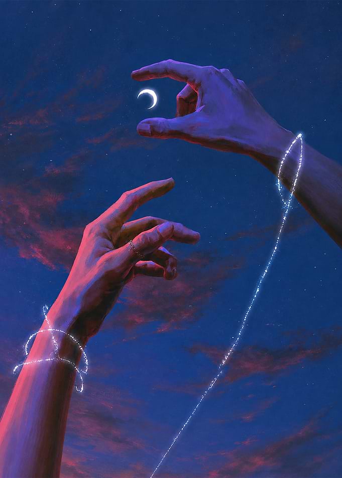 Hands Reaching for the Moon