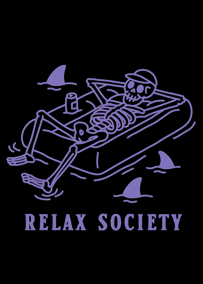 Relax Society Skeleton Pool Illustration