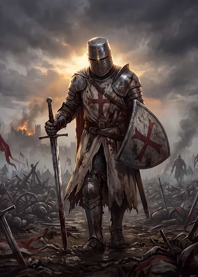 Crusader Knight on Battlefield
