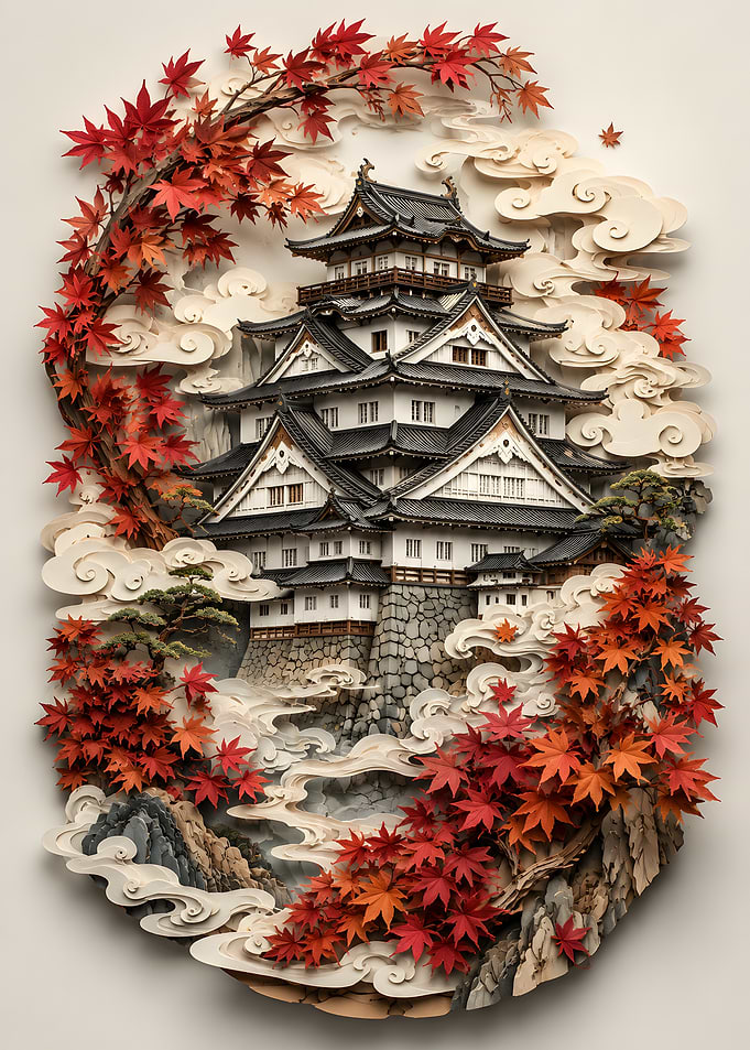 Japanese Castle in Autumn