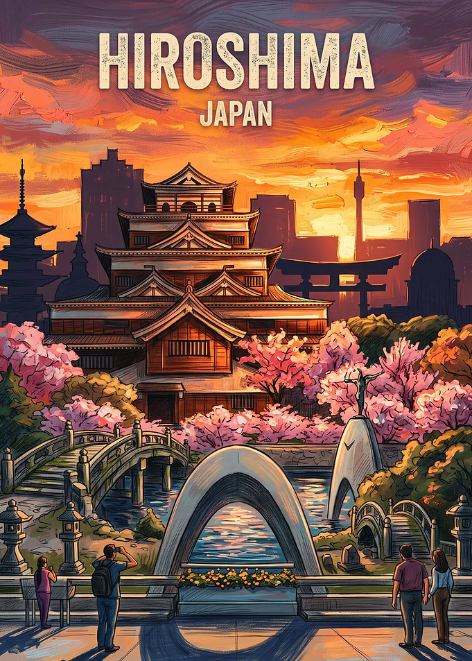 Hiroshima Japan Travel Poster