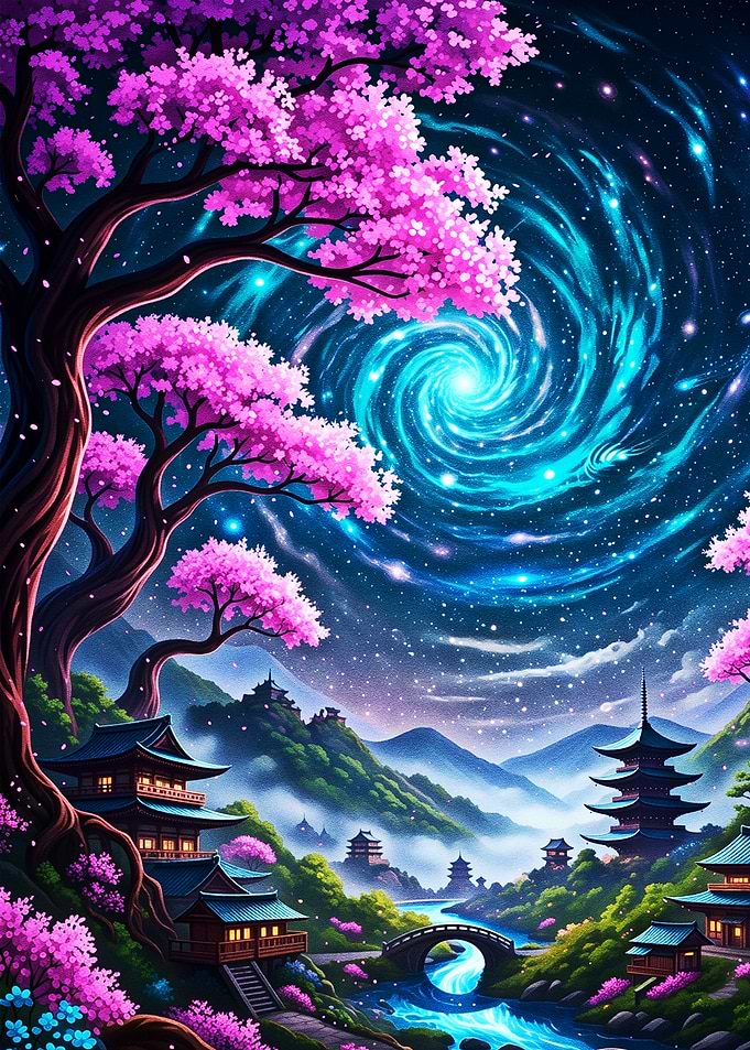 Cosmic Cherry Blossom Valley