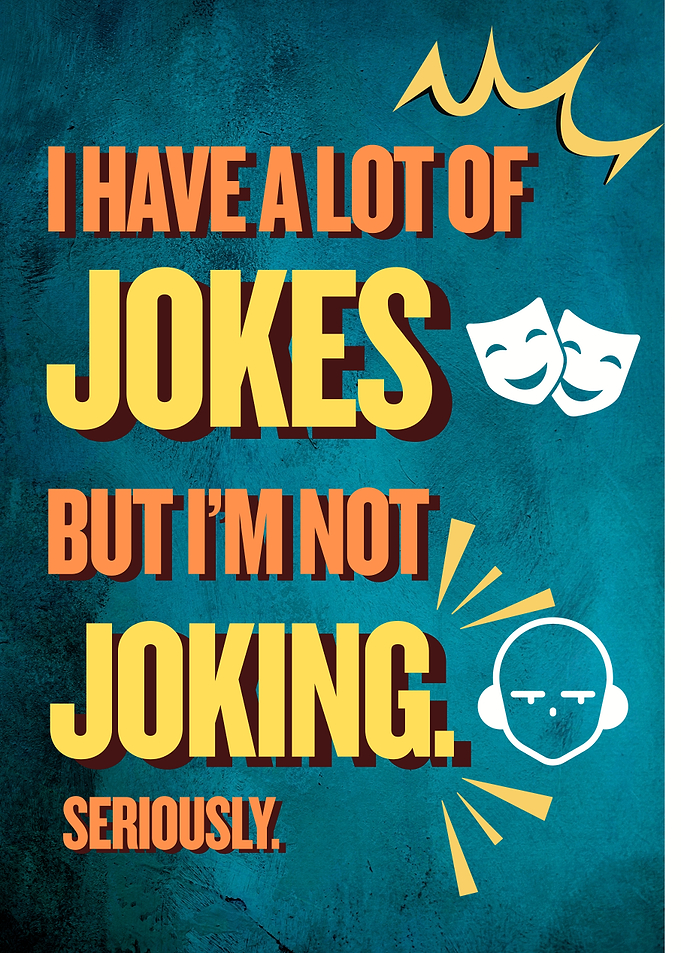 Funny Quote Poster with Comedy Icons