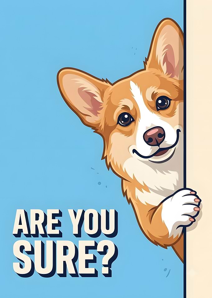 Corgi Peeking Are You Sure Poster