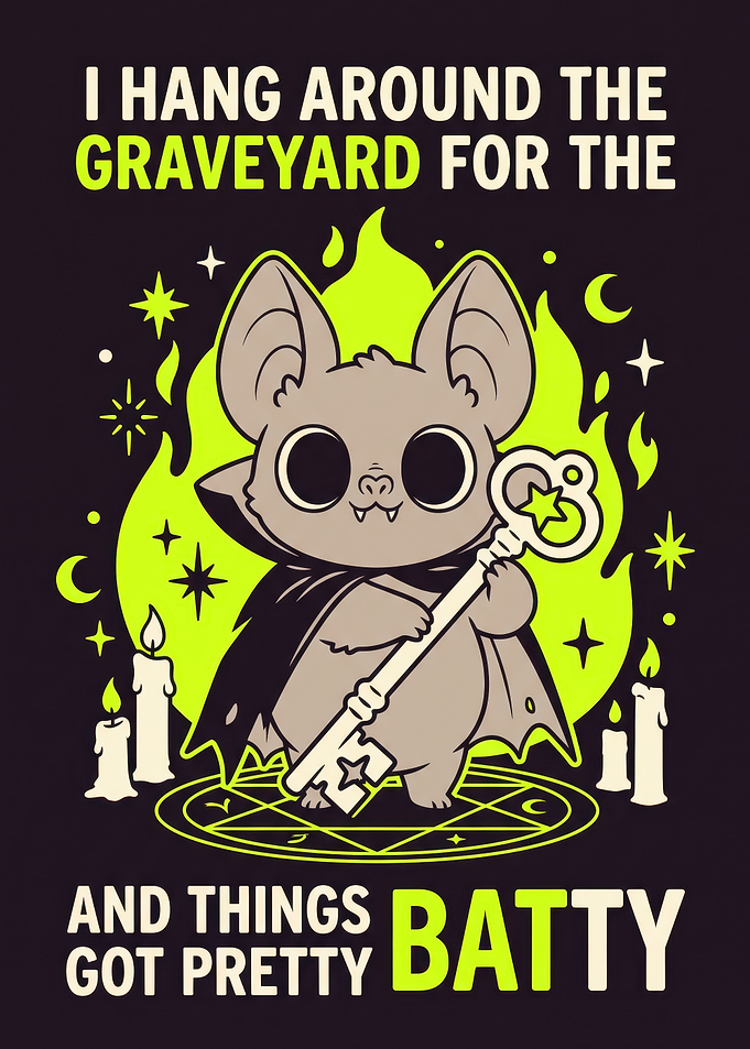 Cute Bat Vampire Halloween Illustration