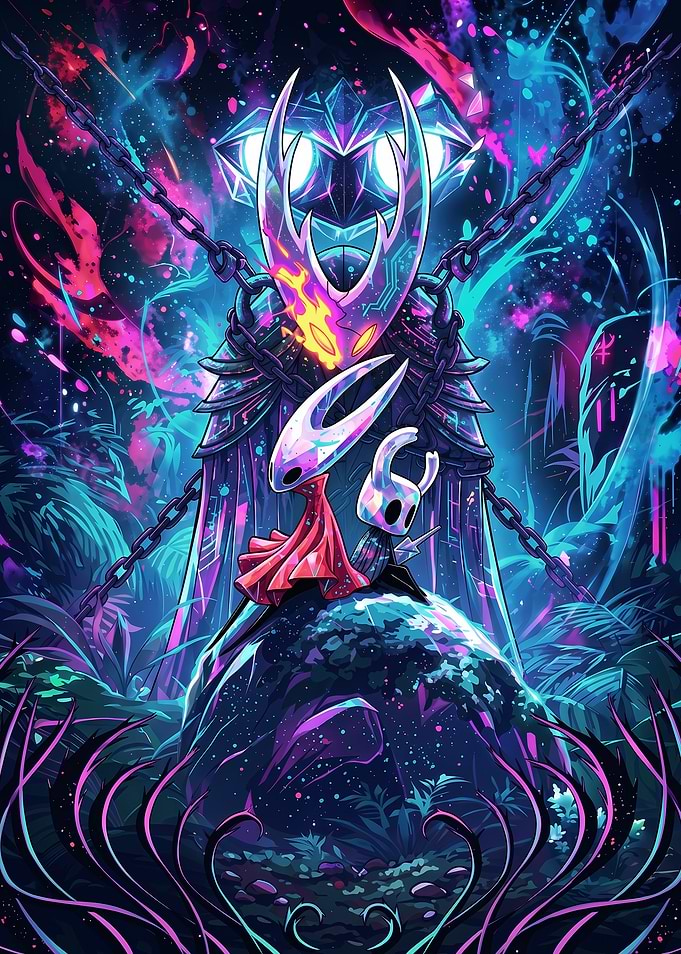 Hollow Knight Neon Fantasy Art