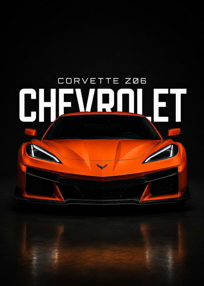 Orange Chevrolet Corvette Z06 Poster