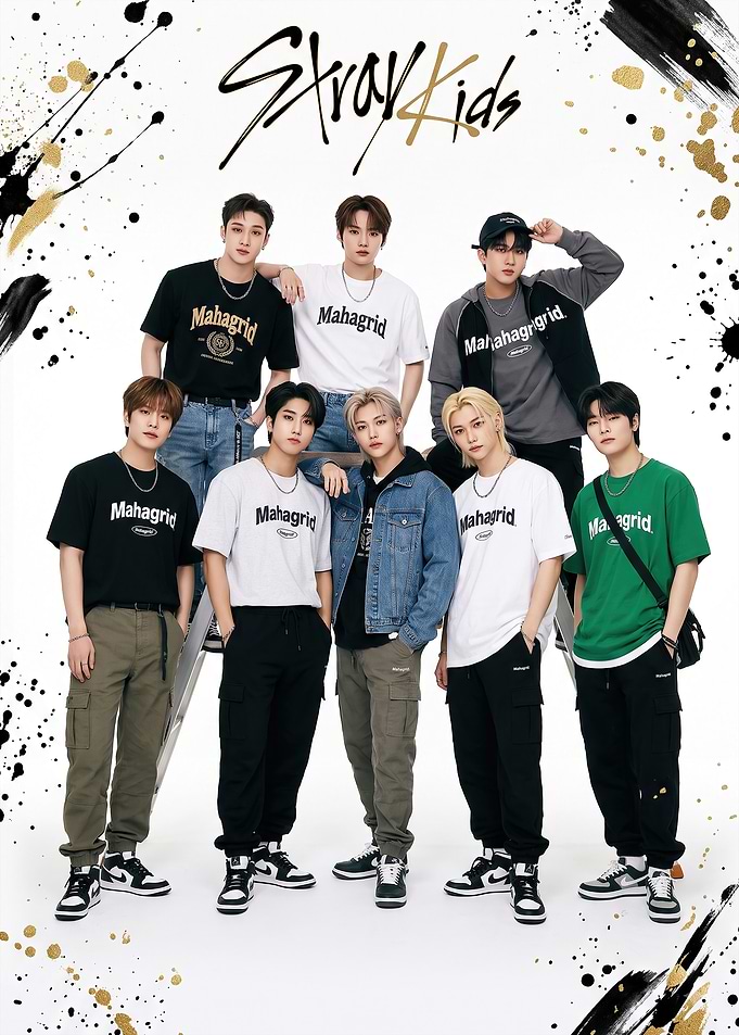 Stray Kids Mahagrid Fashion Campaign