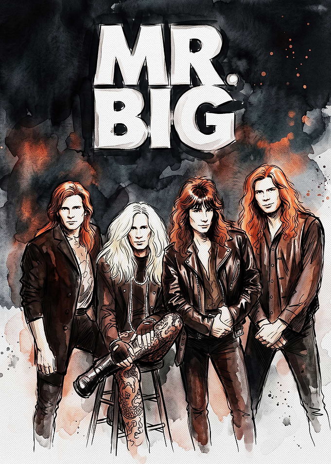 Mr. Big Band Watercolor Portrait