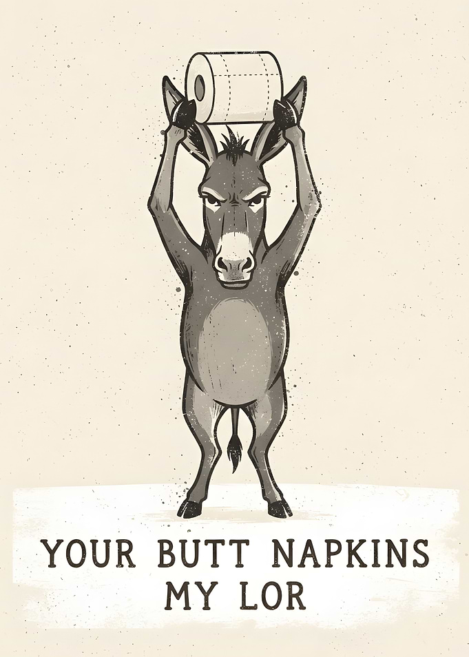 Funny Donkey Toilet Paper Poster