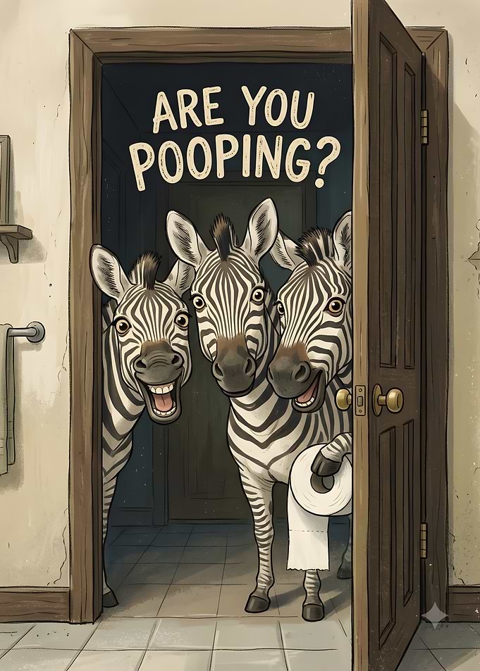 Funny Zebras Asking Are You Pooping